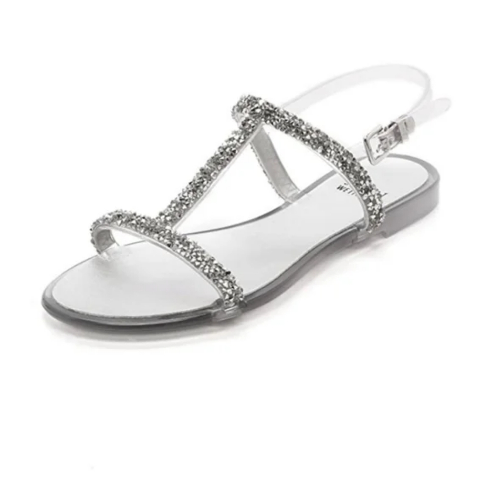 Stuart Weitzman Teezer Crystal Jelly Sandals T-Strap Sandal Size 36